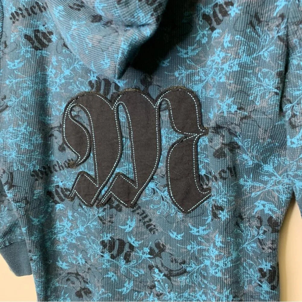 Walt Disney World Y2K Ribbed Mickey Mouse Print Zip Up Hoodie Size XL - Picture 12 of 13